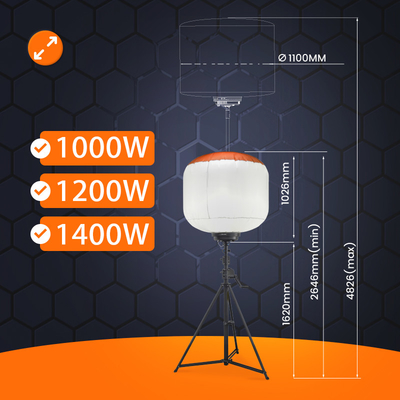 Hochleistungs-LED-Teleskoplichtturm 1400W Ballon-Außenlichtturm für Industrie