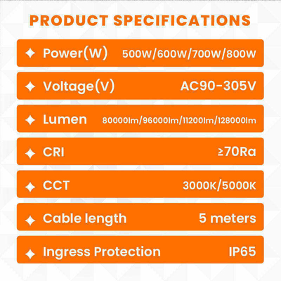 500W-1400W LED Ballonlicht IP65 50000 Stunden 360° Rundumausleuchtung